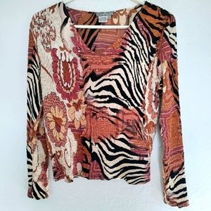 Alberto Makali Multicolor Animal Print Blouse